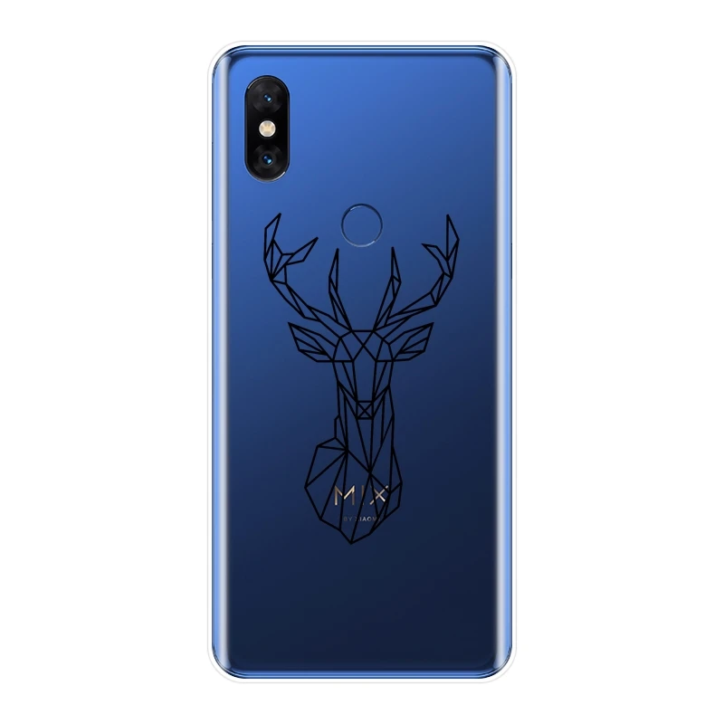 Задняя крышка для Xiaomi Mi Max Note 1 2 3 кошка собака лиса слон олень черный силиконовый