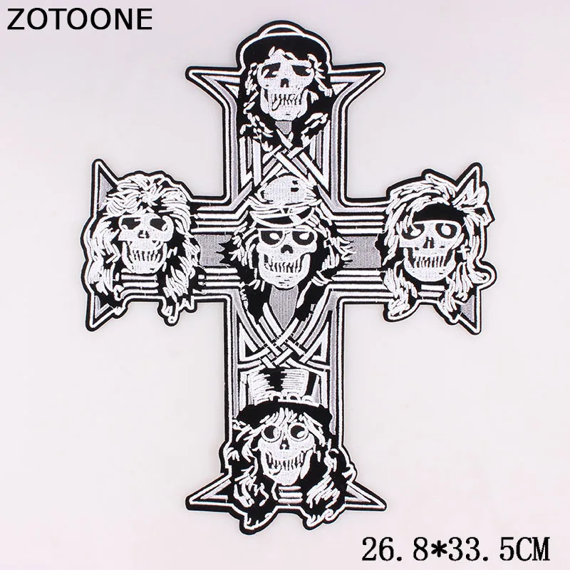 Новинка крутые нашивки ZOTOONE с перекрестными черепами вышитая нашивка помощью