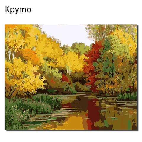 VA-0278 Kpymo DIY PBN Arcylic живопись по номерам осень на холсте в рамке настенные картины искусство для гостиной украшение дома VA-0344 - Цвет: VA-0278