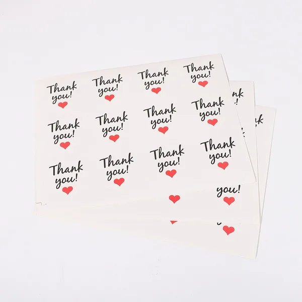 3.8cm 60pcs 60-120 pcs Thank You Love самоклеящийся клейкий герметик стикер s художественные этикетки стикер Сделай своими руками подарок торт бумажные этикетки для конфет - Цвет: 3.8cm 60pcs