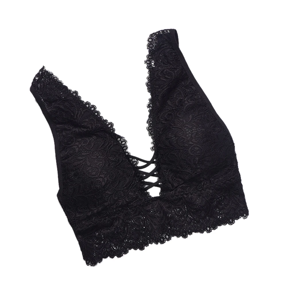 Сексуальные кружева Bralette Для женщин Глубокий V Майка сзади крест бюстгальтер