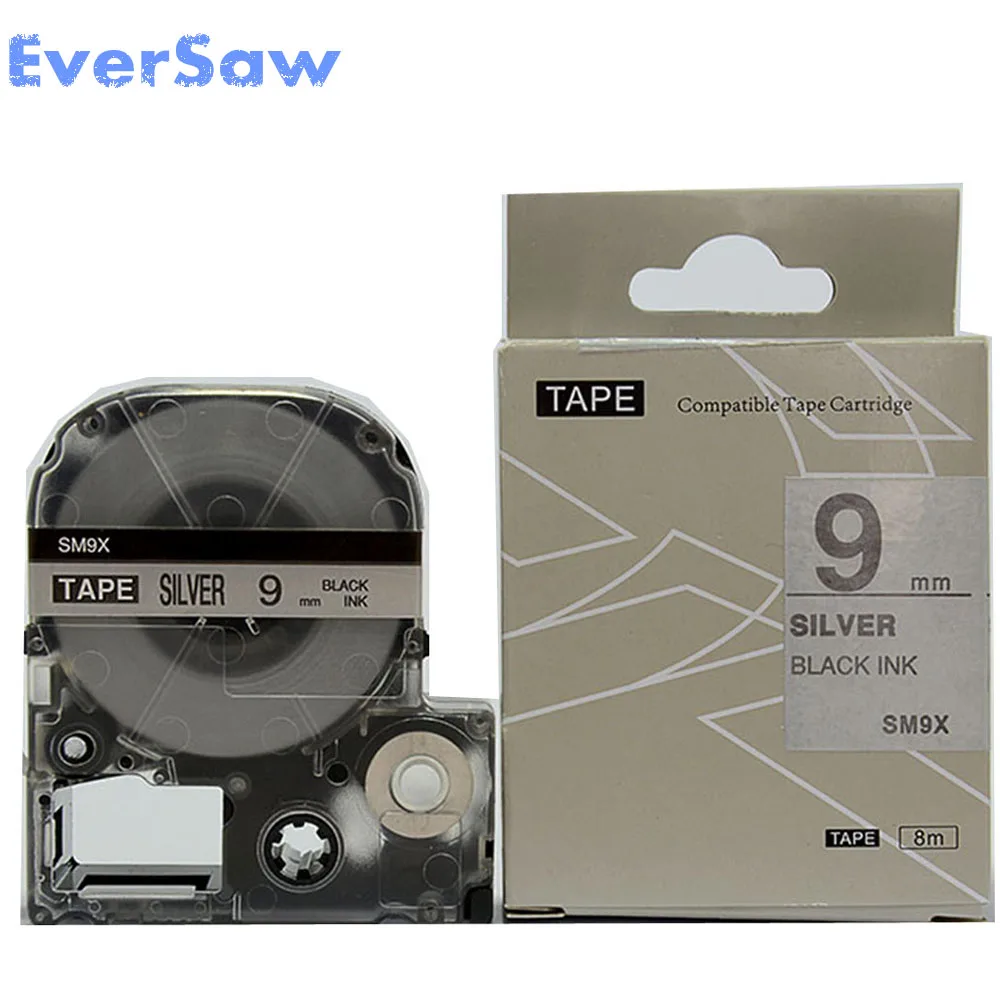 3PK KingJim SM9X SM9XC LC-3SBE черный на матовом серебре 9 мм возможна печать на ленте labelworks LW-300 LW-400 или принтер Teprapro