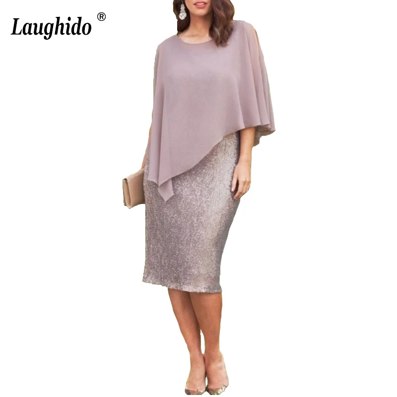 Женское платье Laughido офисное с О-образным вырезом большие размеры 4XL 5XL | Женская