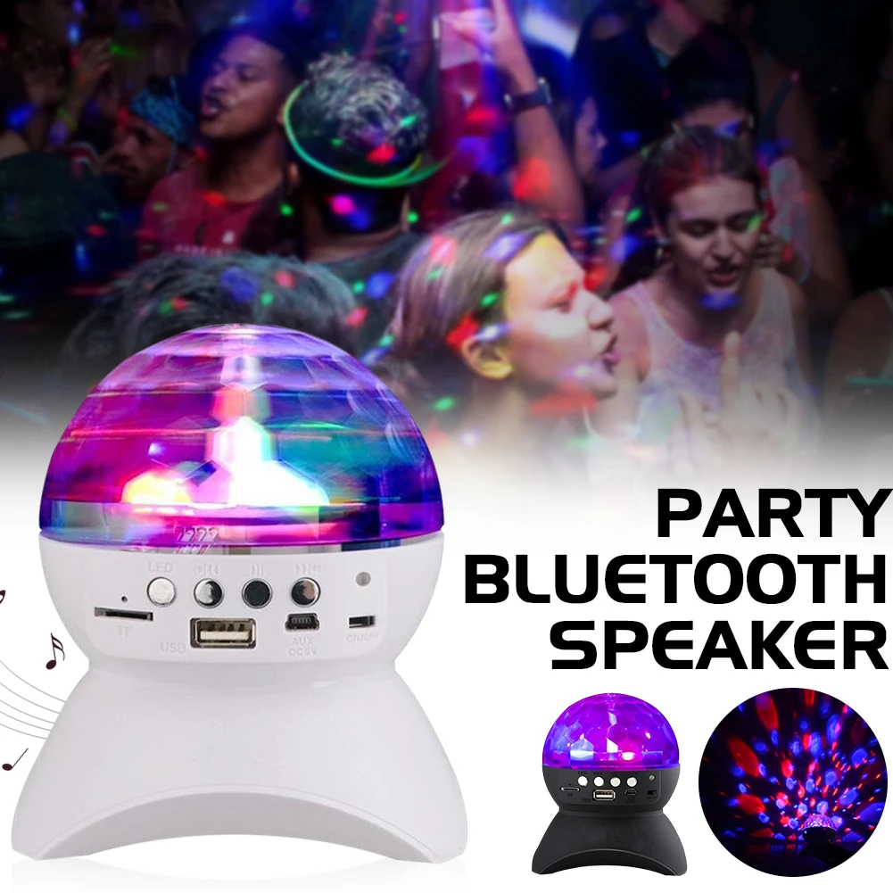 Портативные мини Bluetooth колонки встроенный светильник сценический светильник изменение цвета светодиодный хрустальный шар