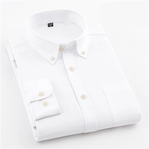 Cotton Oxford Men Shirt Spring Long Sleeve Solid Man's Clothing Autumn Party Business Men Shirts Casual Male Tops YN10353 - Цвет: 881