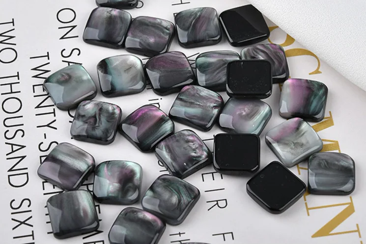 Phantom Peach Сердце Круглый квадратный эллиптический черный и белый патч diy серьги ювелирные изделия материал аксессуары