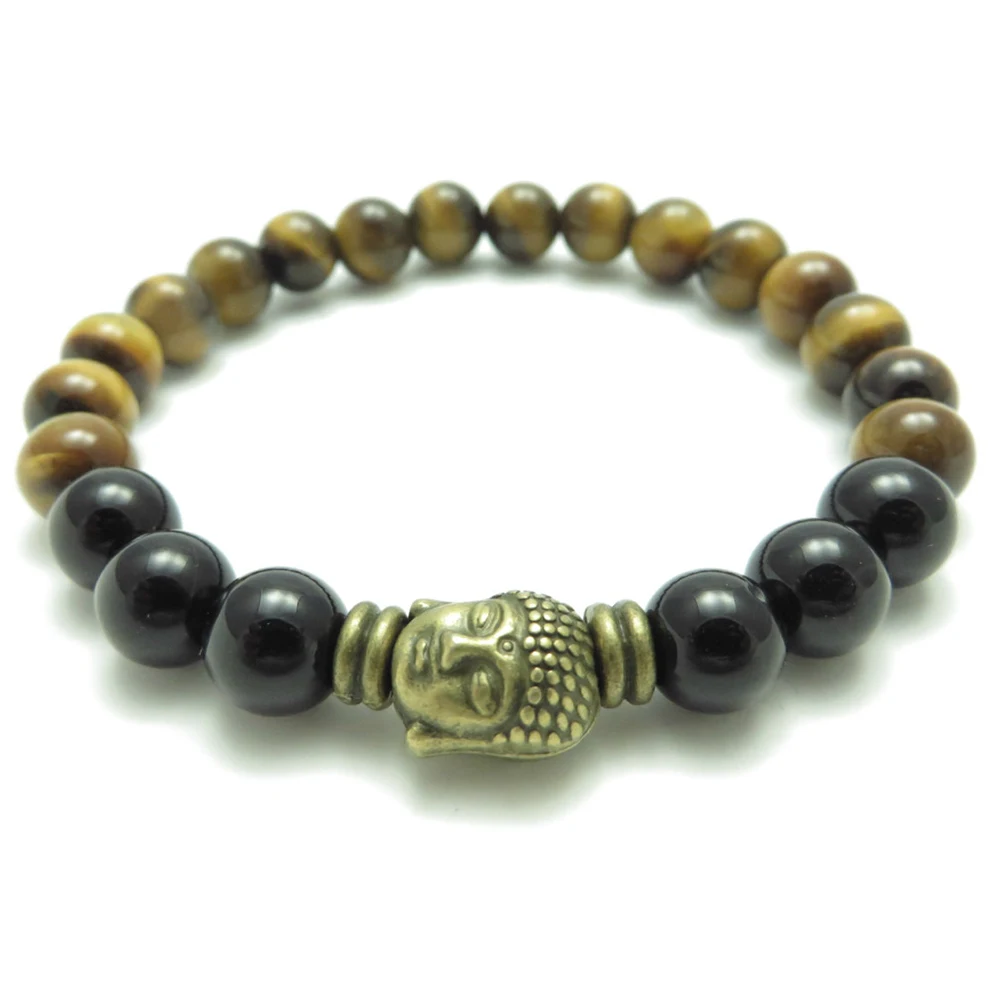Tiger's Eye Yoga BraceletBuddha Mala браслет ювелирное изделие Zen Wrist Onyx медитация подарок на