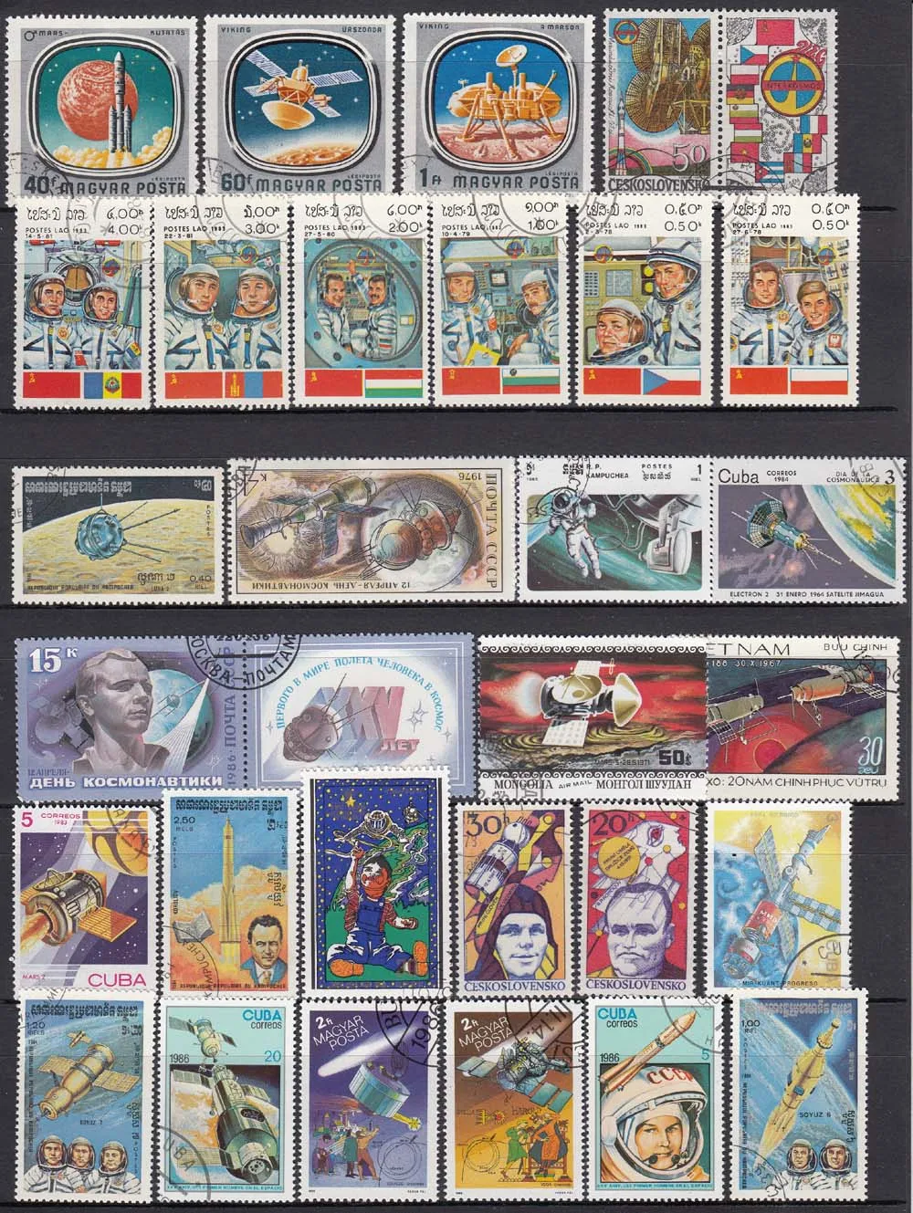 50Pcs/Lot Astronaut Space Satellite All Different From Many Countries NO Repeat Unused Postage Stamps for Collecting