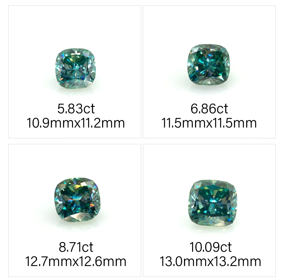 GIGAJEWE, голубой, синяя Подушка, большой размер, 5.8ct-13.4ct, свободный алмаз, тест, прошел, Муассанит, лаборатория, драгоценный камень, изготовление ювелирных изделий, подарок для женщин