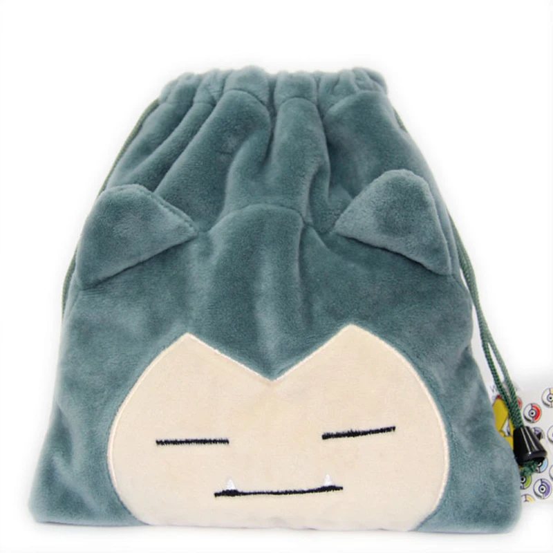 Милые Snorlax Drawstring сумка Карандаш для хранения канцелярских Плюшевые Игрушки