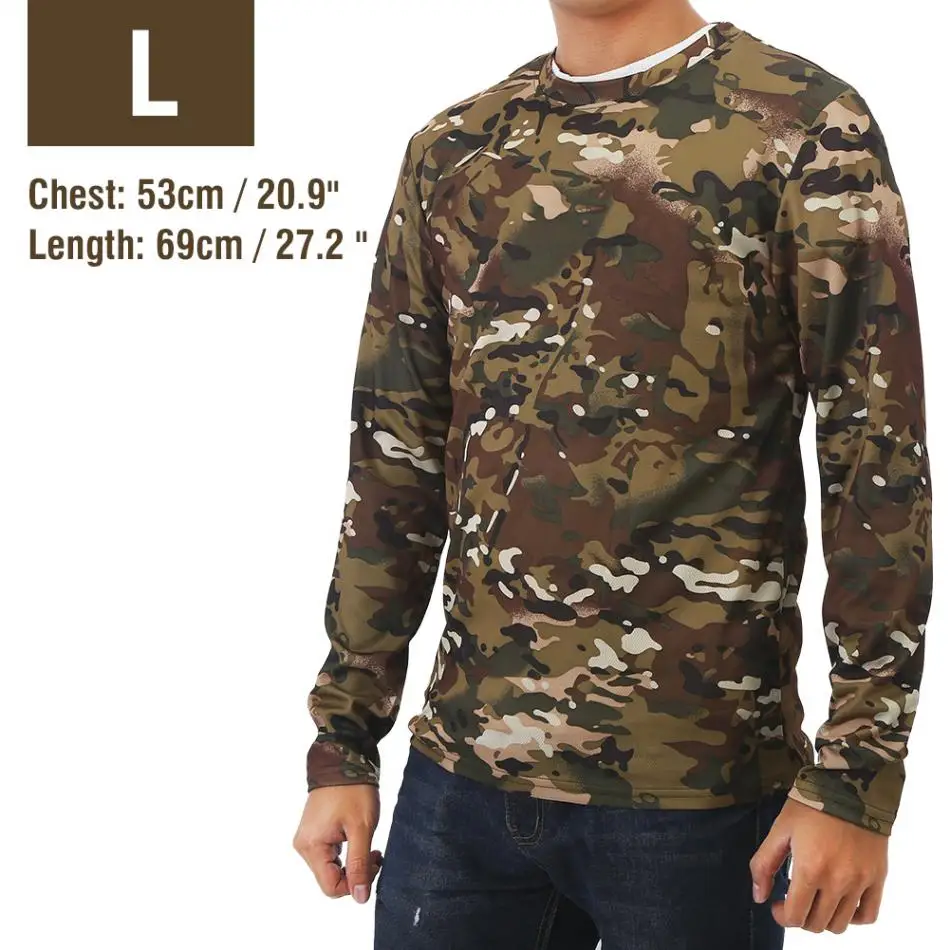 3 размера Мужская дышащая быстросохнущая камуфляжная футболка для альпинизма