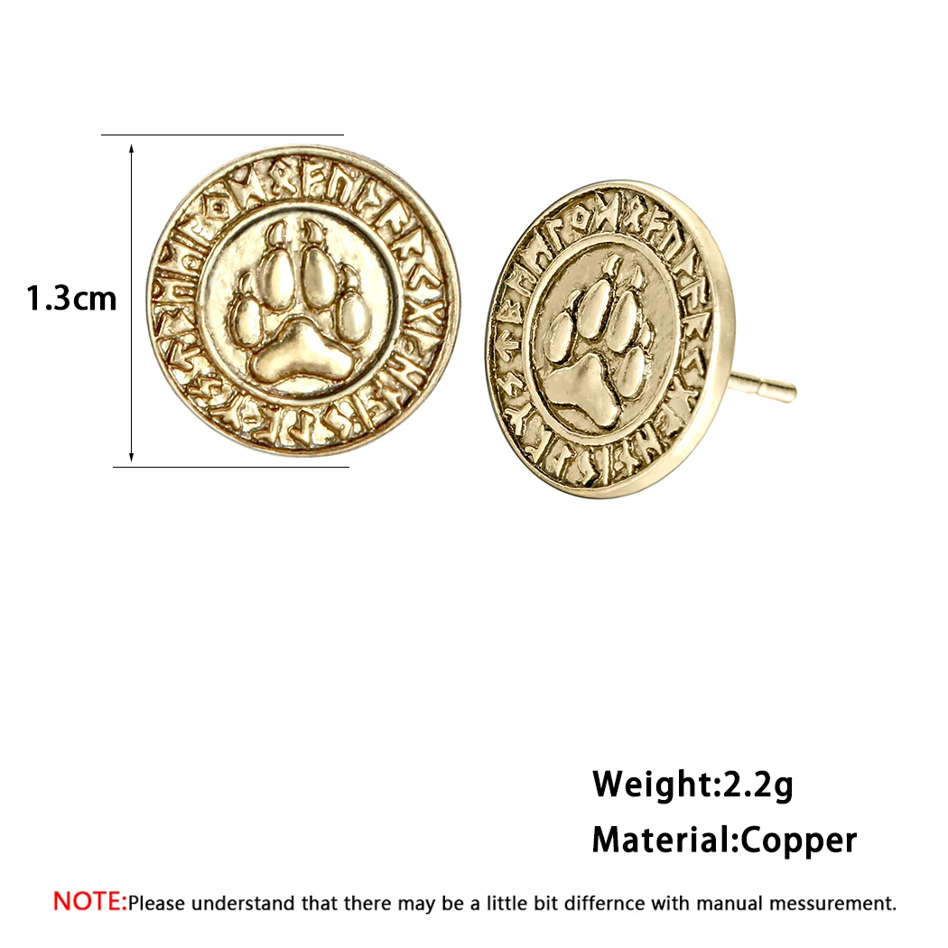 Kinitial Мода руны викингов милые в форме лапки животного серьги для женщин