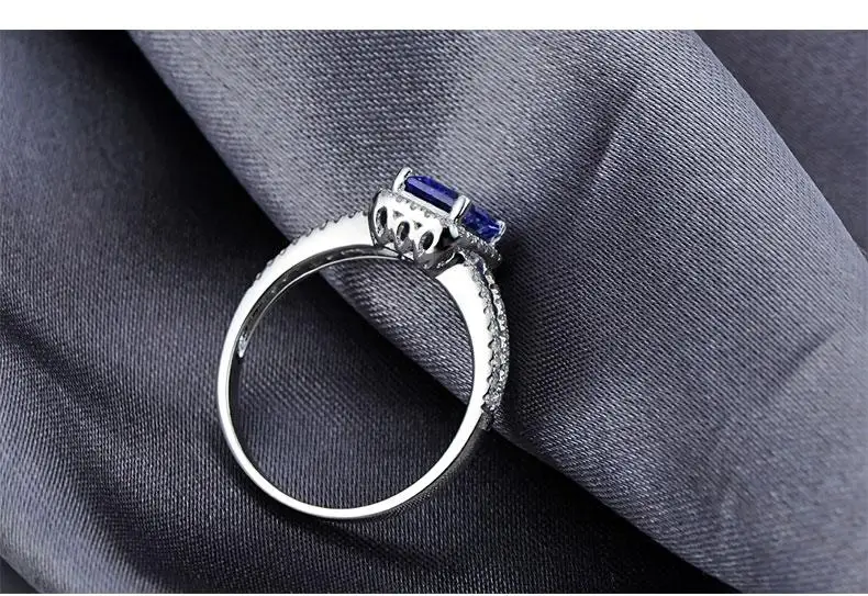 0.7 carat 925 sterling silver diamant ring sapphire tanzanite wedding engagement jewelry US size from 4.5 to 9 (LA) | Украшения и