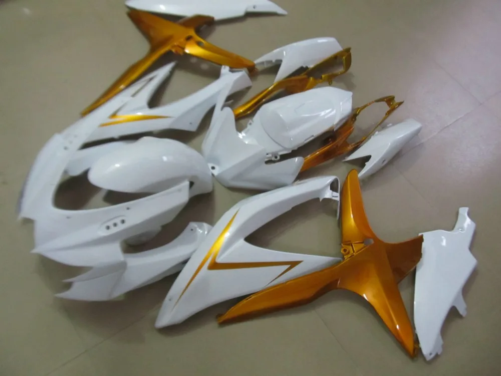 Комплект обтекателей под давлением для SUZUKI GSXR600 750 K8 08 09 GSXR 600 GSXR750 2008 2009 ABS белый