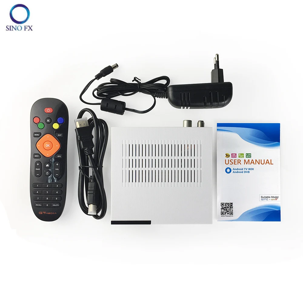 GTmedia GTC Android + DVB S2 и T2 C ISDB T комбо ТВ коробка 2G/16G AML S905D 4K WiFi медиаплеер|ТВ-приставки