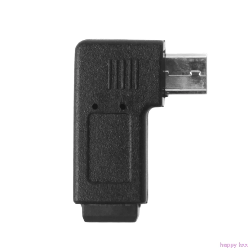 90 ° левый и правый угловой мини USB 5-контактный гнездовой адаптер синхронизации
