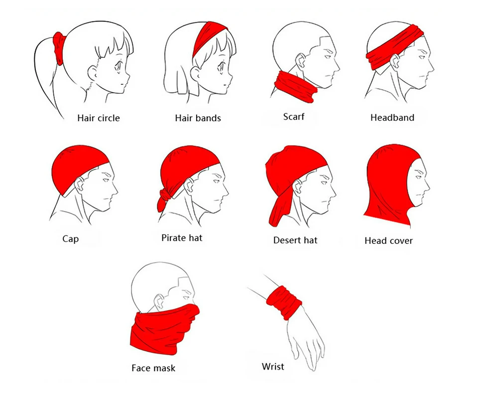 Summer Neck Gaiter Bandana Motorcycle Cycling Skiing Tube Scarf Face Mask Head Shield Moto Biker Sun Masks Anti-UV Men Girls