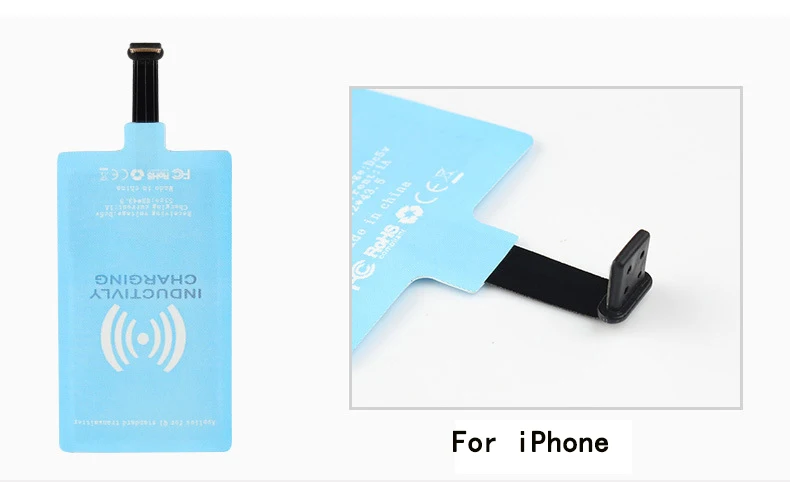 for iPhone Новое беспроводное зарядное устройство Qi приемник модуль для iPhone умный зарядный адаптер приемник для Android Беспроводное зарядное устройство передатчик - Тип штекера: for iPhone