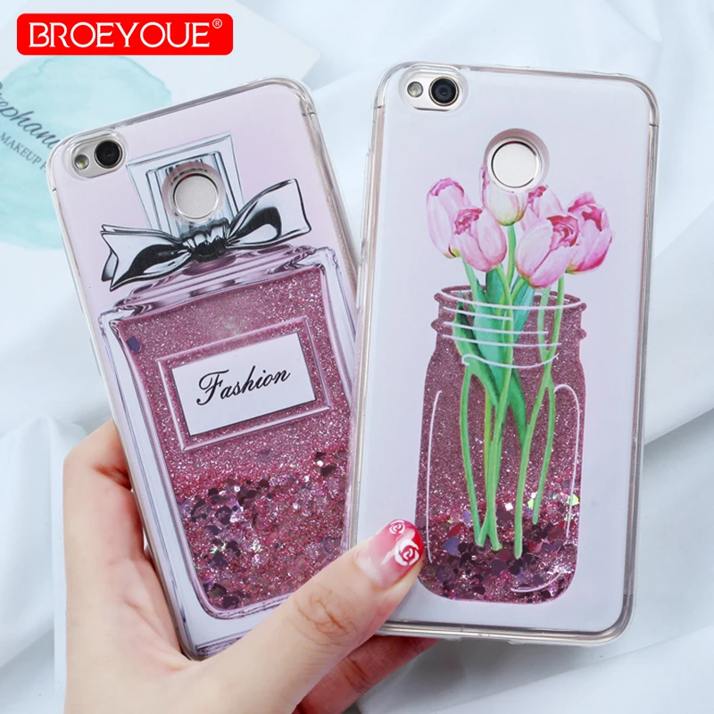 Soft TPU Case For Xiaomi Redmi Note 5 Pro 4X 4A 5A S2 Plus A2 6X Quicksand Liquid Glitter Dynamic Phone Cases |
