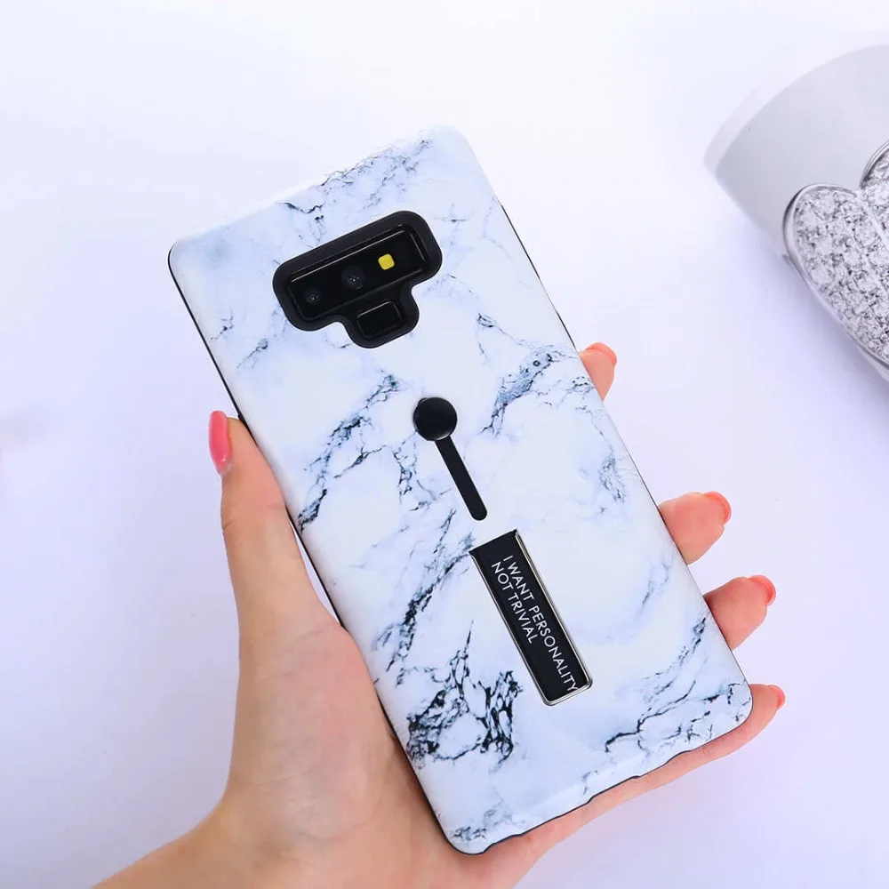 IMIDO скрытый кольцевой чехол-подставка для телефона samsung Galaxy S9 Plus мраморный Мягкий