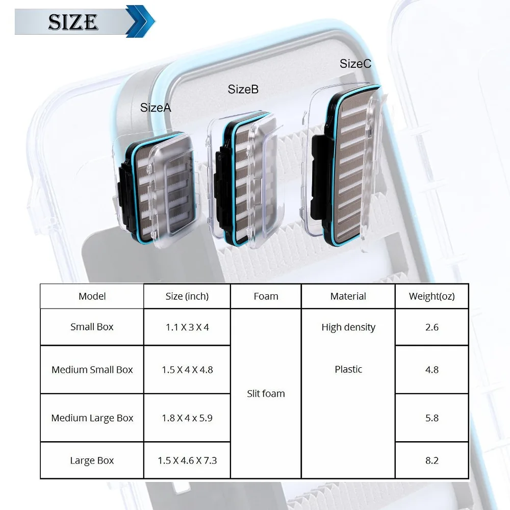 Maximumcatch Fly Box водонепроницаемый щелевой пены высокой плотности 4 размера Fly рыболовные снасти Коробка