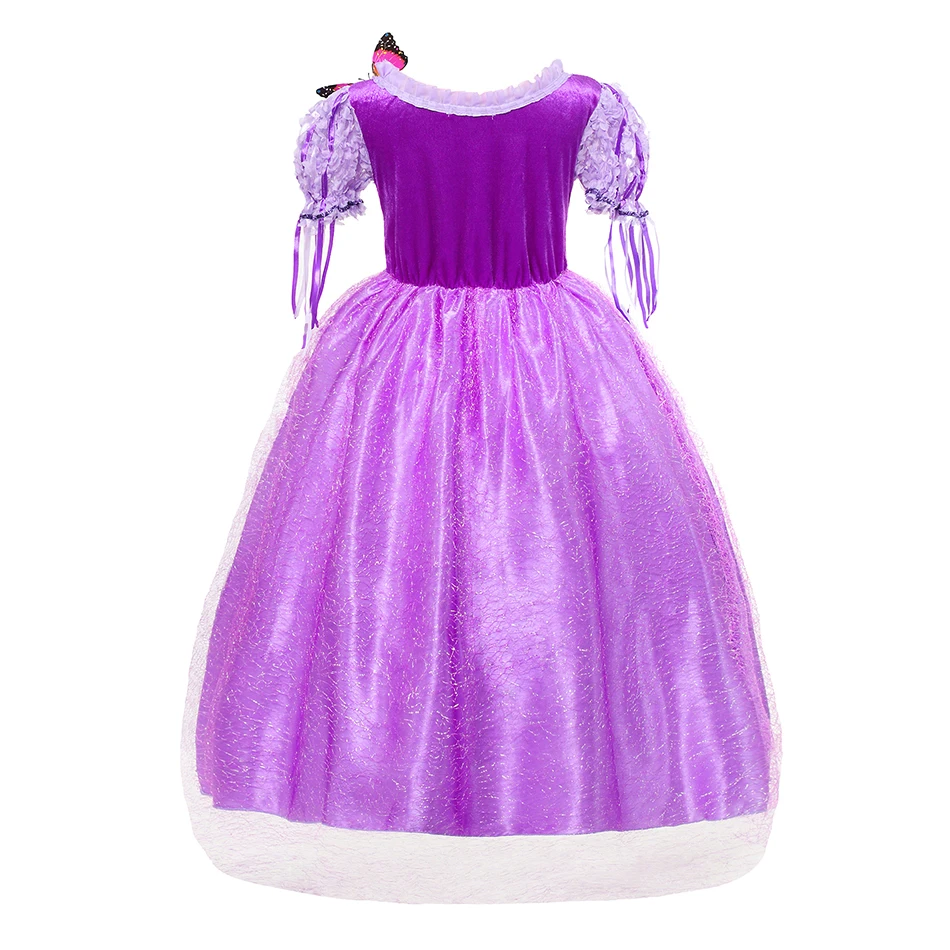 Girls Rapanzel Dress 5 Layers Tangled Ball Gown Princess Cosplay Costume with Oversleeve Kids Halloween Party Fancy | Детская одежда и