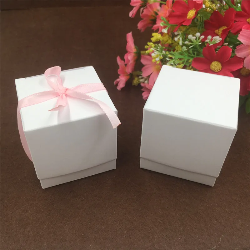 

5x5x5cm Square Kraft Paper Box With Free Jute Rope 10Pcs/Lot for Jewelry/Chocolates/Cake/Gifts/Candy Carrying Packing Boxes