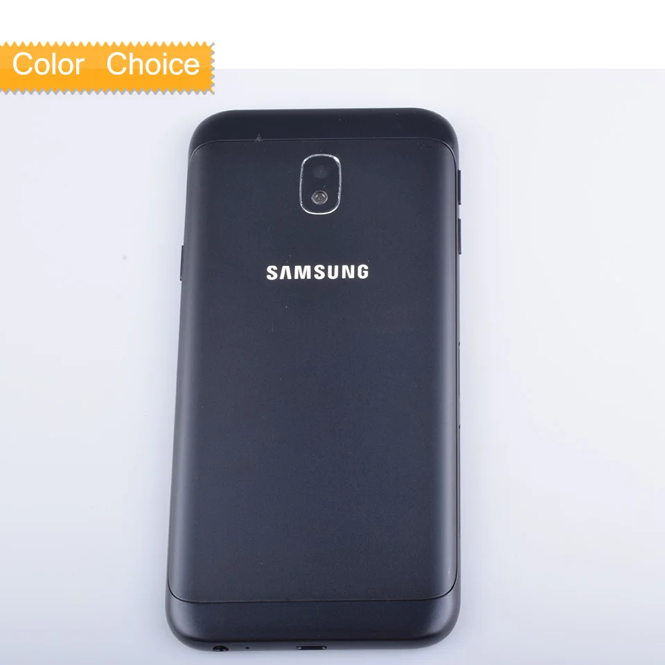 Черный Для Samsung Galaxy J3 J330 J330F SM-J330F корпус батарея Дверь задняя крышка чехол Корпус J330 Замена - Цвет: Черный