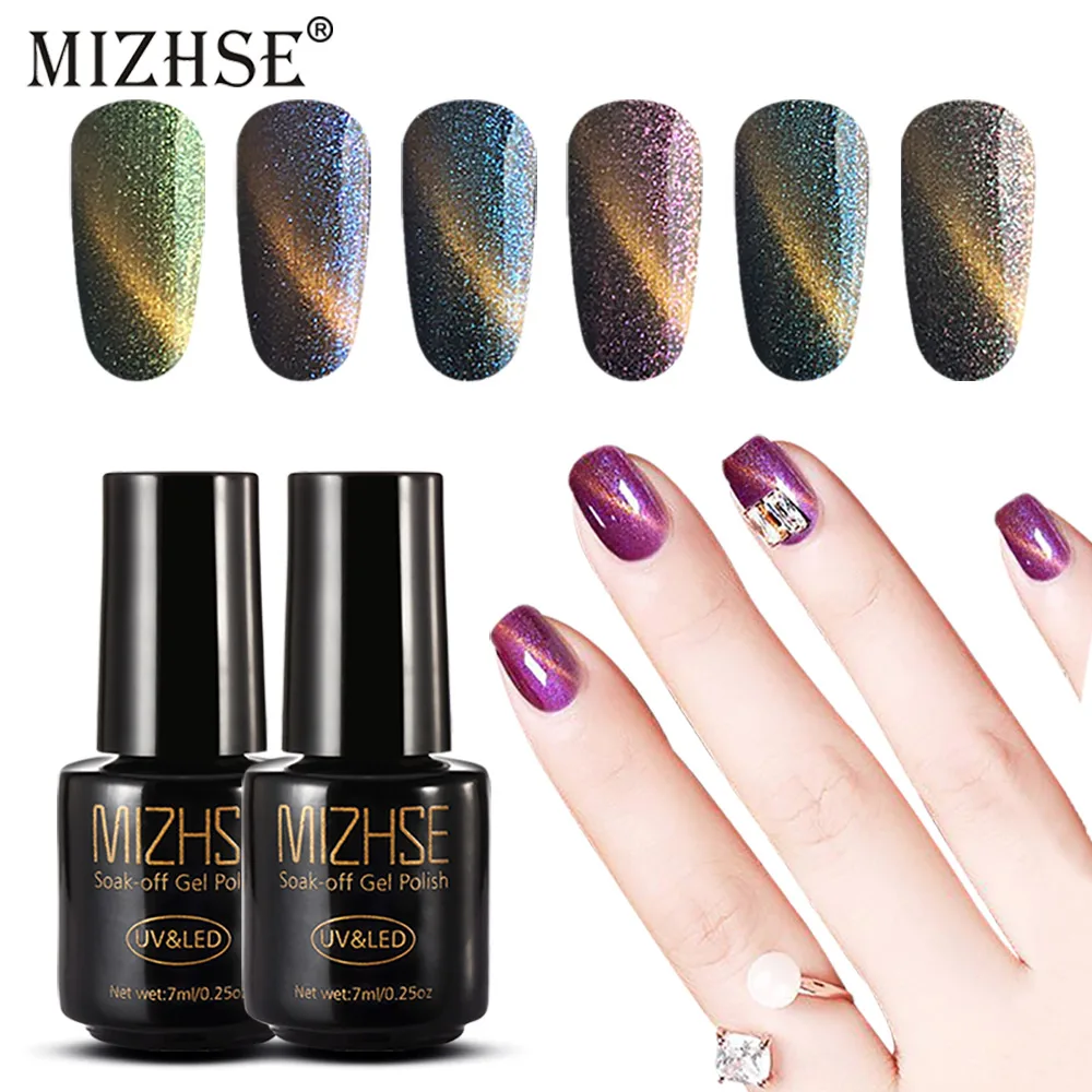 MIZHSE 6 шт. новейший 3D Хамелеон УФ Магнитный Гель лак для ногтей кошачьи глаза