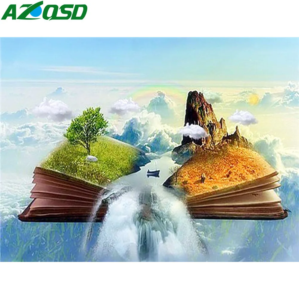 AZQSD алмазная живопись книга водопад полная дрель Алмазная вышивка пейзаж домашний Декор подарок 5D DIY мозаика живописная ручная работа