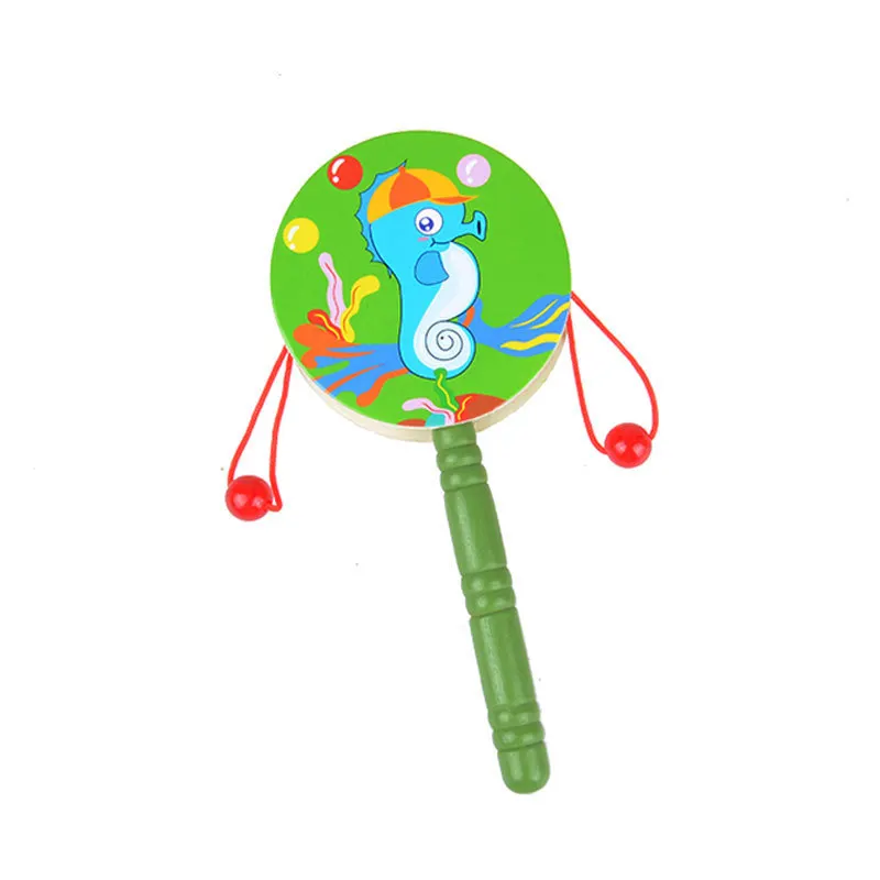 Детский музыкальный инструмент погремушка с героями мультфильмов барабан