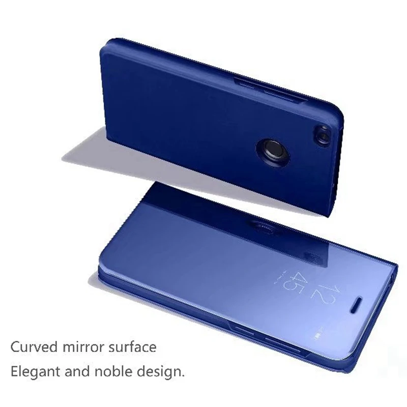 Luxury Clear View Mirror Smart Flip phone Cases For Huawei P8Lite (2017) / P9Lite Mobile Accessories PU Leather |