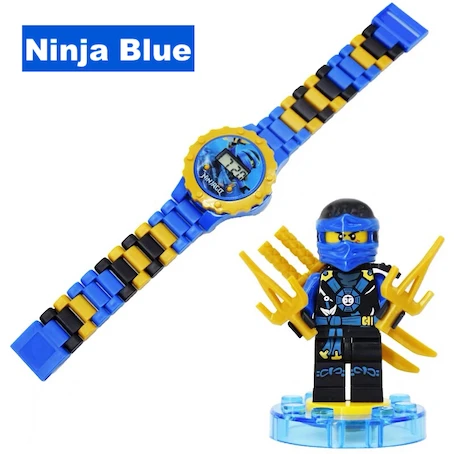 Ninja Blue Супер герой часы здание стек блок мальчик Ninjagoes фигура Мстителей кирпичная игрушка Minecrafted ребенок - Цвет: Ninja Blue