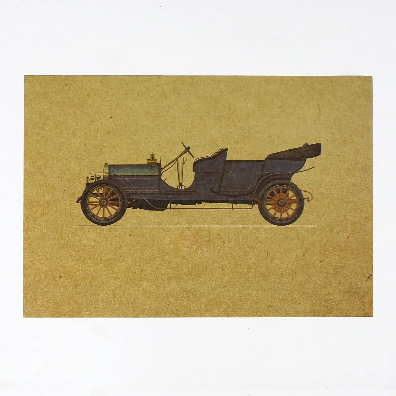 Наклейки античный Настенный декор Ручная роспись винтажный автомобиль постер из