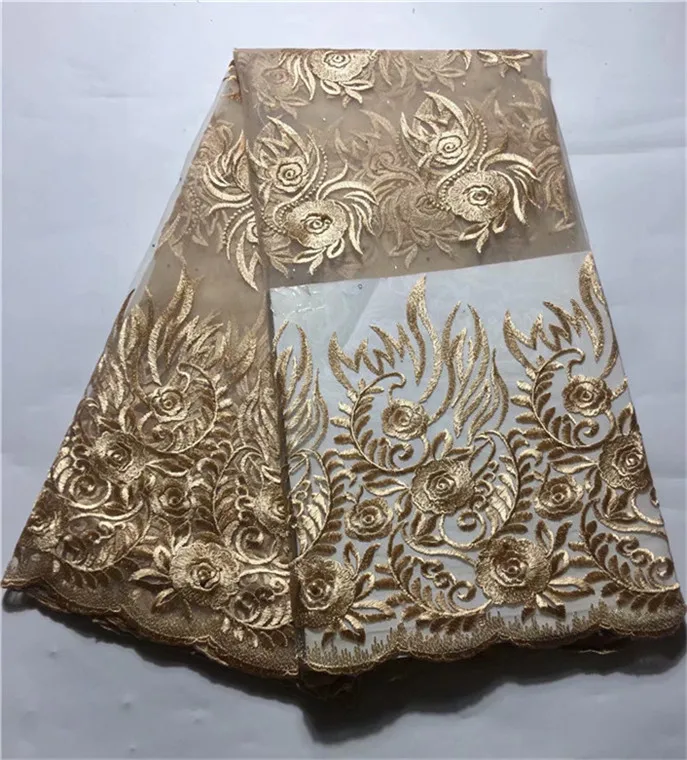 Best Selling 2019 Products Nigerian French Laces Fabrics High Quality African Stones Net Lace Fabric For Wedding Dress gold | Дом и сад