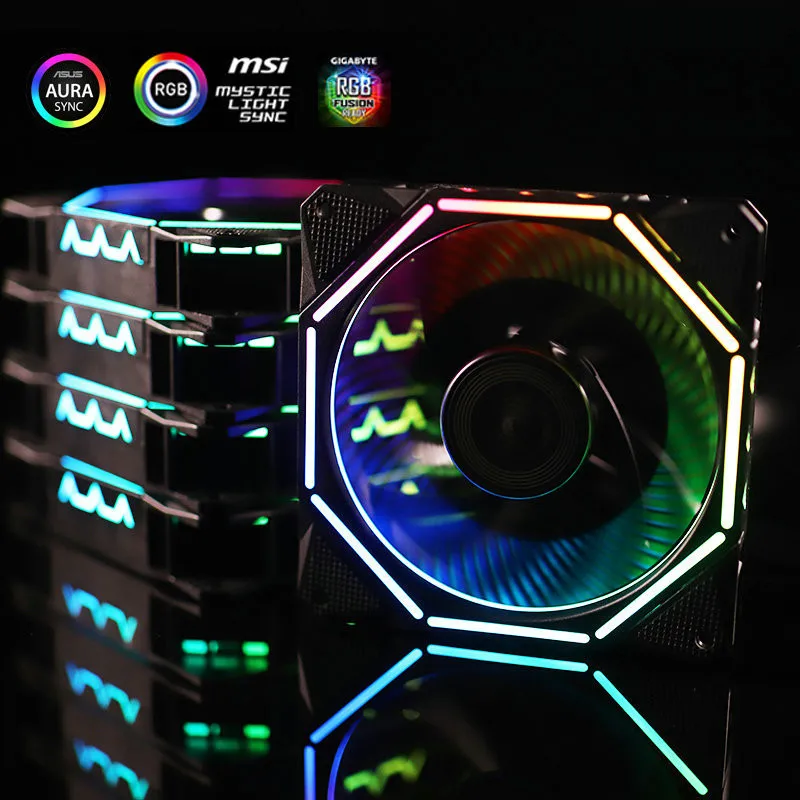 Чехол для компьютера RGB Fan KITS LingLong изысканный обесцвечиваемый Halo 12025 чехол для ПК