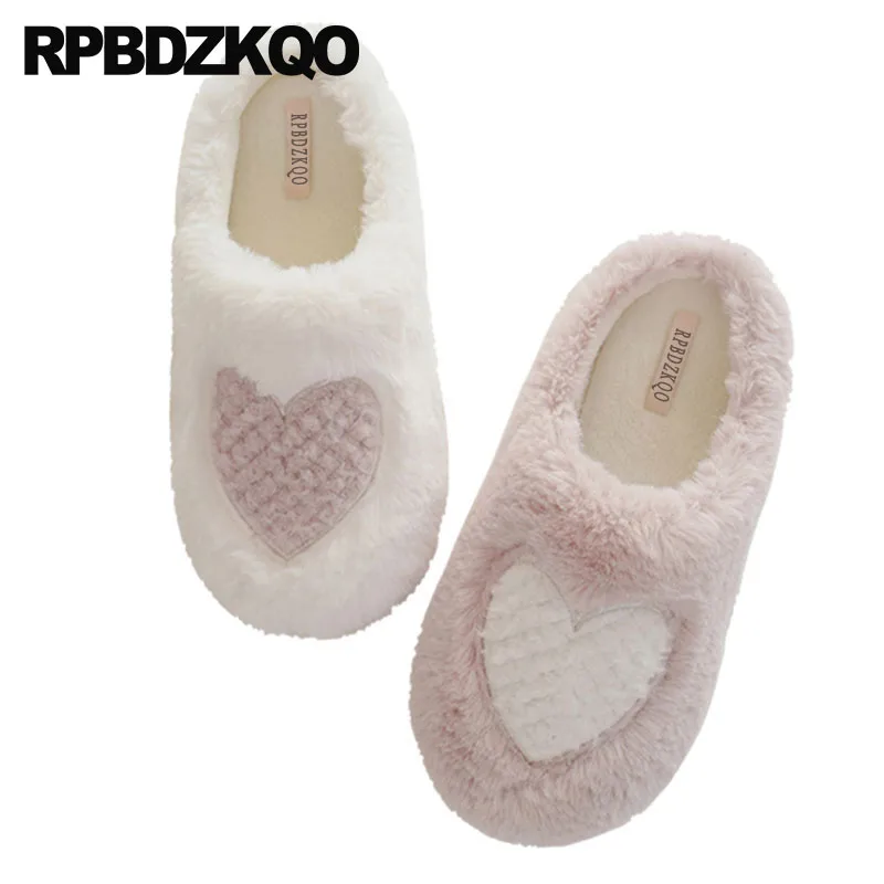 Most Popular Products Furry Slippers Plush Winter Korean White Guest Home Bedroom House Faux Fur Slides Pink Women Rabbit Shoes | Обувь