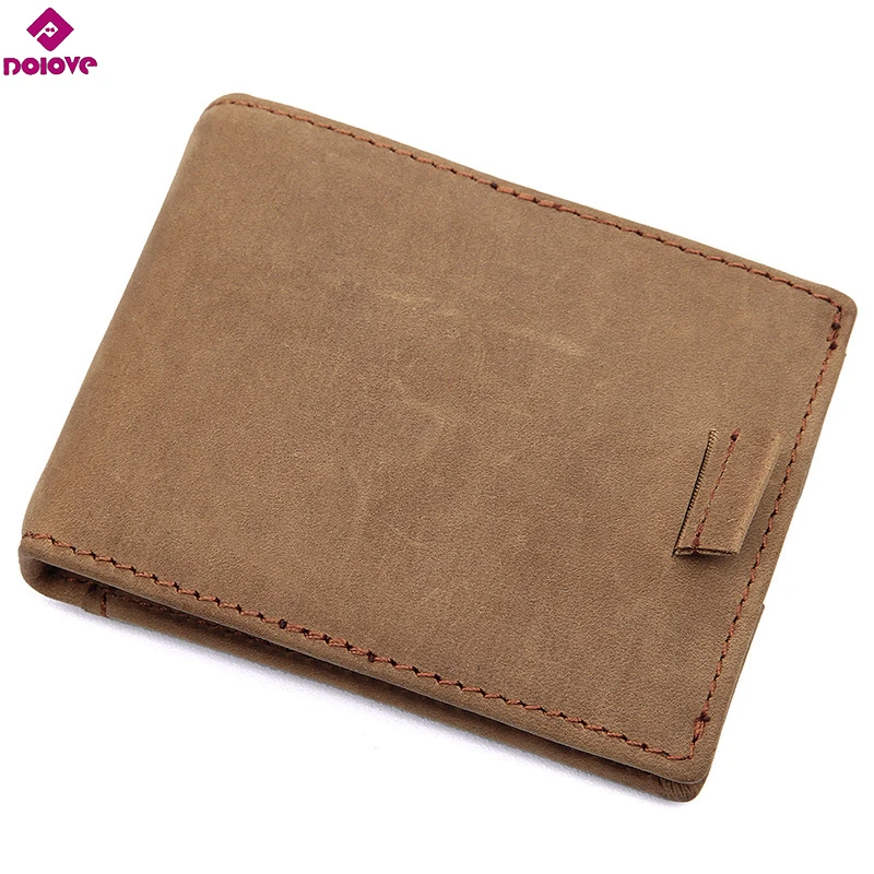 Мужской кошелек с зажимом для денег DOLOVE кожаный гарантией качества простой стиль