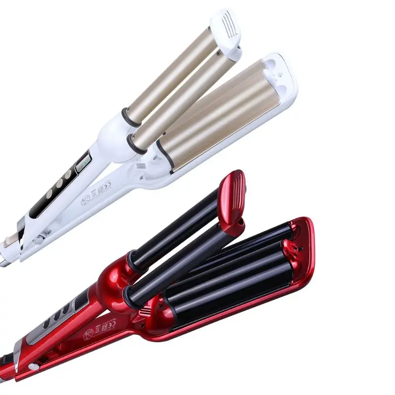 Профессиональная керамическая Тройная бочка для завивки волос волнистая