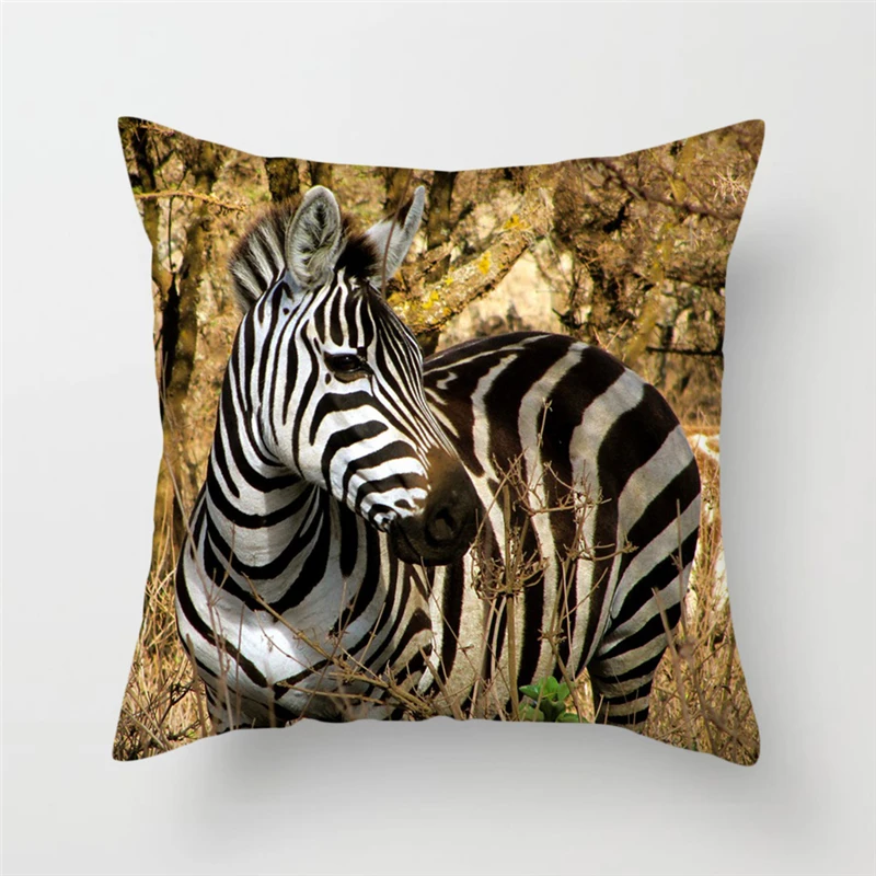 

Fuwatacchi Zebra Cushion Cover Wild Animal Throw Pillows Cover for Sofa Bed Home Decor Wild Life Pillowcase 2019 New Arrives