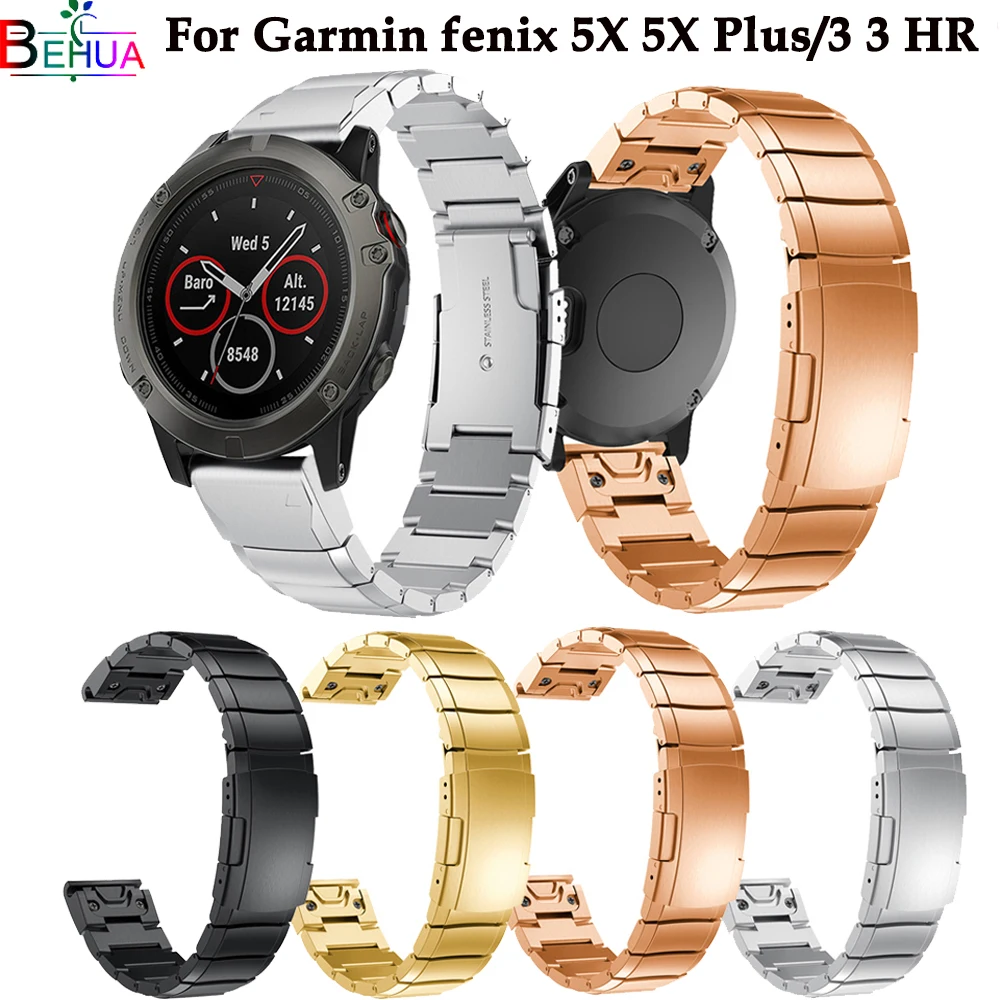 Ремешок для часов Garmin Fenix 5X 5xplus спортивный браслет из нержавеющей стали с GPS