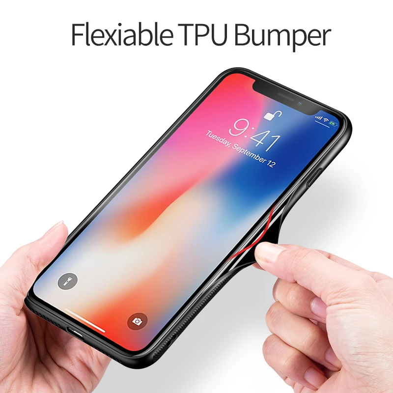 Msvii for iPhone X Glass Case Coque Silicone Shock Proof Luxury Slim Tempered Cover iphonex back |