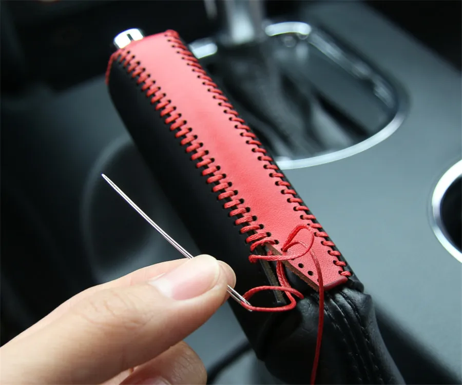 

Чехлы для ручного тормоза и ручного тормоза, кожаные чехлы для автомобиля Ford Mustang 2015 2016