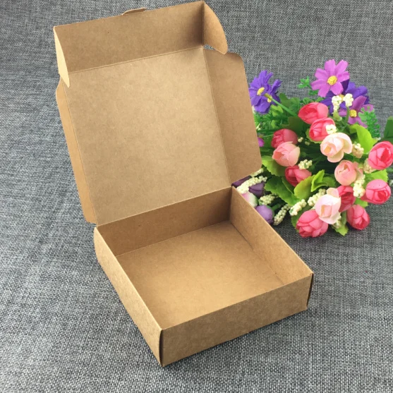 50 шт. коричневая коробка для ювелирных изделий Подарочная крафт упаковка пустая