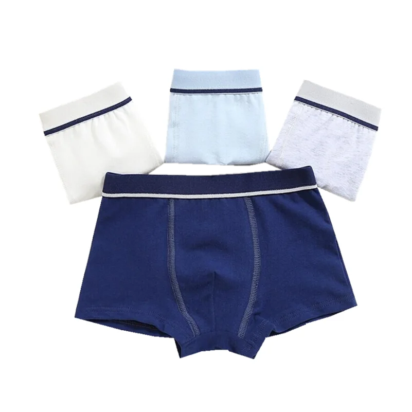 Трусы боксеры для мальчиков х/б однотонные на Возраст 3 10 лет 8 шт./лот|boys underwear|kids