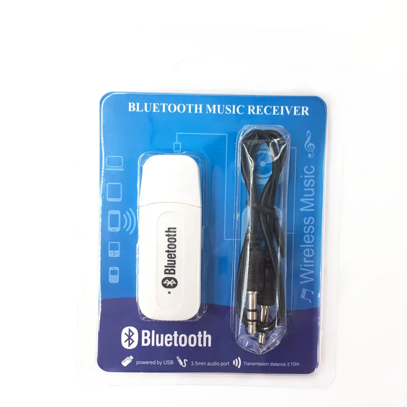 White and aux line Беспроводной Bluetooth приемник передатчик адаптер 3,5 мм разъем для автомобильной музыки аудио Aux A2dp для наушников динамик ресивер громкой связи - Цвет: White and aux line