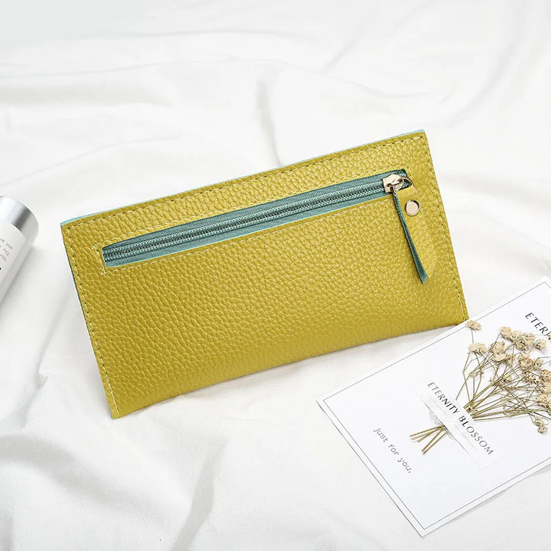 2018 простой дизайнерский женский кожаный тонкий кошелек на молнии Женский клатч