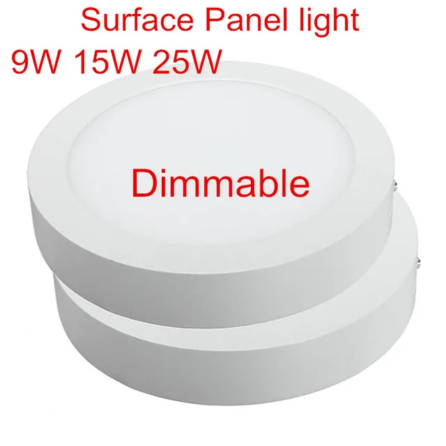 

1ps Dimmable Surface Mounted Led Panel Light 9w 15w 25w Round LED Ceiling Spot Light AC85-265V LED Panel Lamp SMD2835