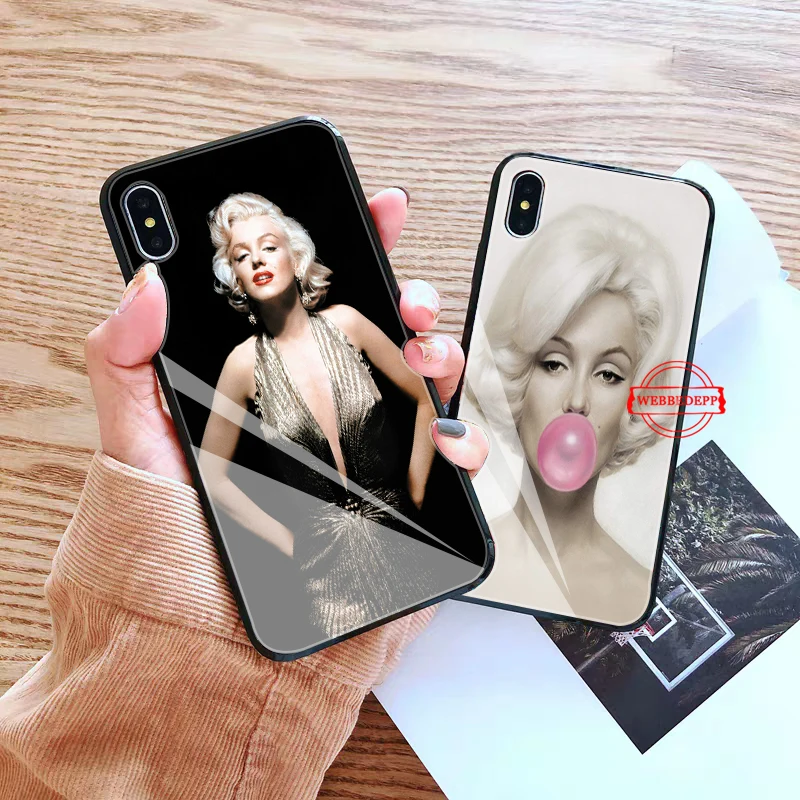 Стеклянный чехол Marilyn Monroe для Apple iPhone 11 Pro X XS Max 6 6S 7 8 Plus 5 5S SE|Бамперы| |