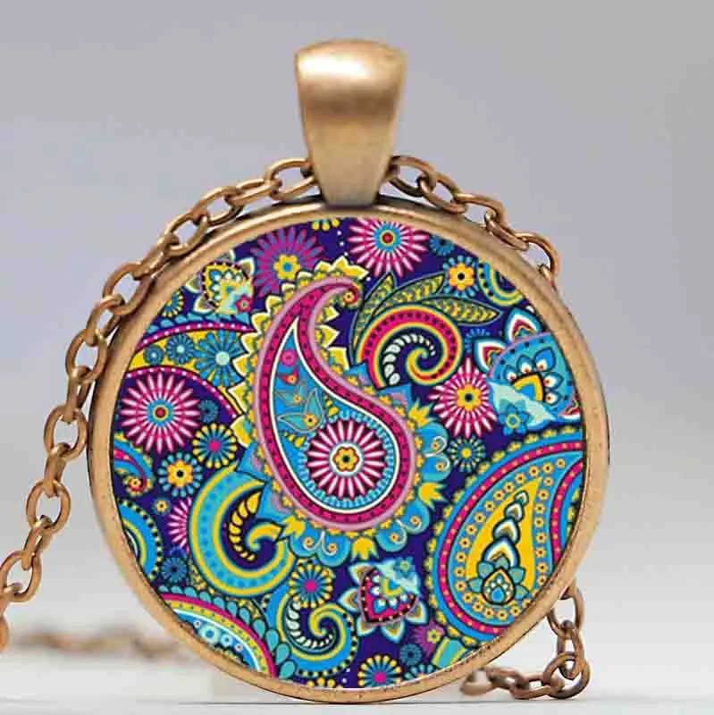 Ожерелье зеленого фиолетового синего цвета цветок жизни ожерелье с подвеской Ом